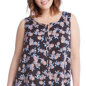 Karen Kane $116 Rosewater Contrast Hem Pineapple Print Top Sz 0X NWT